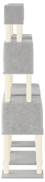 Škrabadlo pro kočky se sisalovými sloupky světle šedé 199 cm 172080