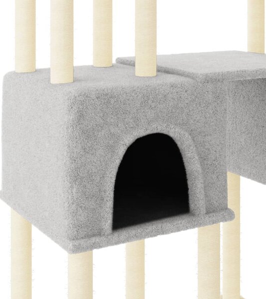 Škrabadlo pro kočky se sisalovými sloupky světle šedé 199 cm 172080