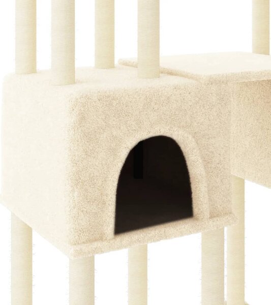 Škrabadlo pro kočky se sisalovými sloupky krémové 199 cm 172079