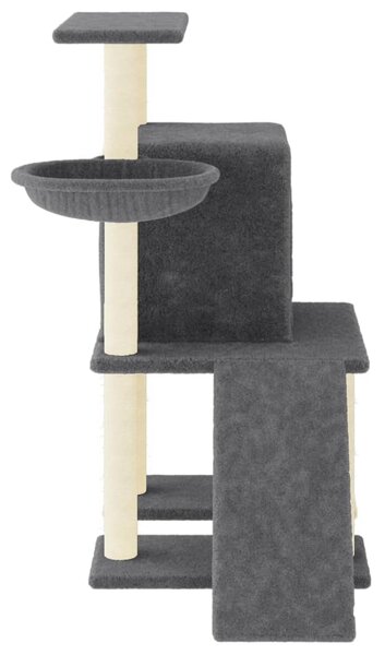 Škrabadlo pro kočky se sisalovými sloupky tmavě šedé 96,5 cm 172078