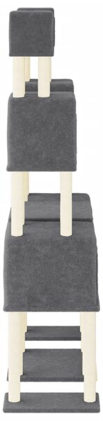 Škrabadlo pro kočky se sisalovými sloupky tmavě šedé 199 cm 172081