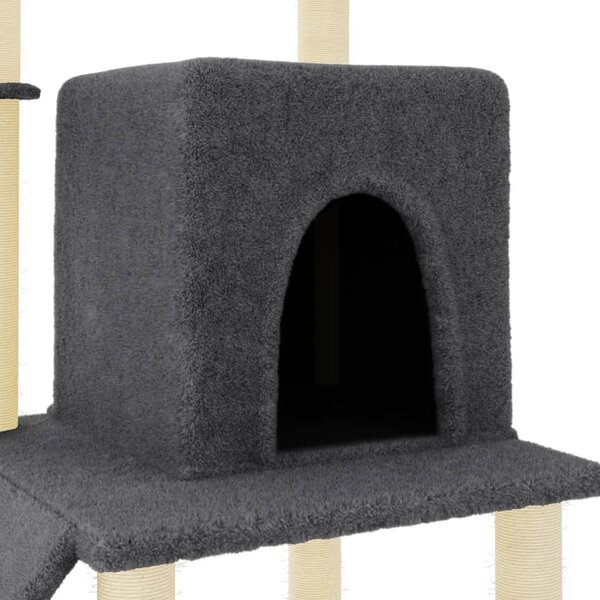 Škrabadlo pro kočky se sisalovými sloupky tmavě šedé 96,5 cm 172078