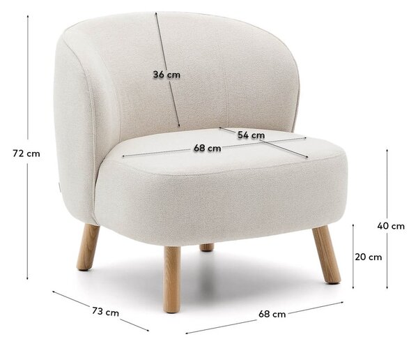 Krémové žinylkové křeslo Ulit – Kave Home