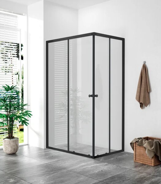 POINT BLACK 90x80 Clear Obdélníková sprchová zástěna