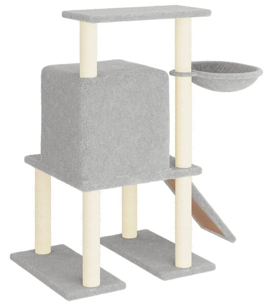 Škrabadlo pro kočky se sisalovými sloupky světle šedé 96,5 cm 172077