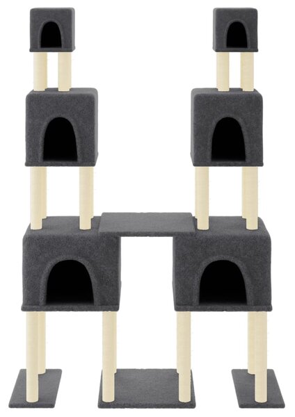 Škrabadlo pro kočky se sisalovými sloupky tmavě šedé 199 cm 172081