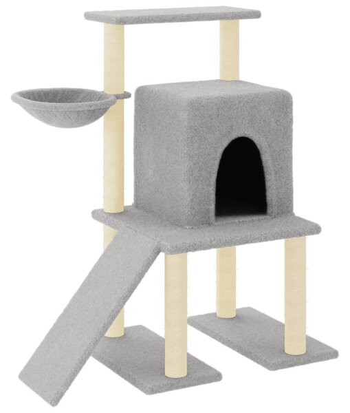 Škrabadlo pro kočky se sisalovými sloupky světle šedé 96,5 cm 172077
