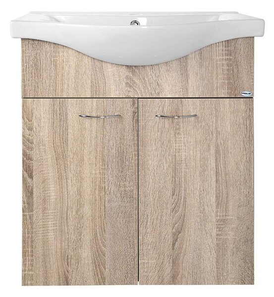 Aqualine Aqualine, KERAMIA FRESH umyvadlová skříňka 60,60x74x33,7cm, dub platin, 50065
