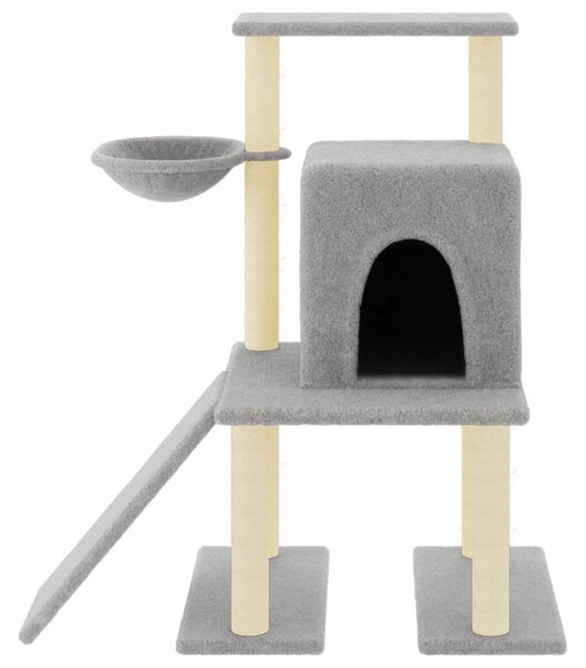 Škrabadlo pro kočky se sisalovými sloupky světle šedé 96,5 cm 172077