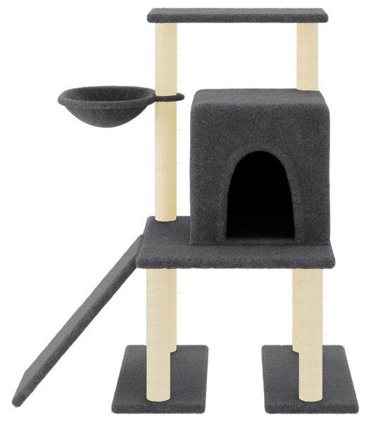 Škrabadlo pro kočky se sisalovými sloupky tmavě šedé 96,5 cm 172078