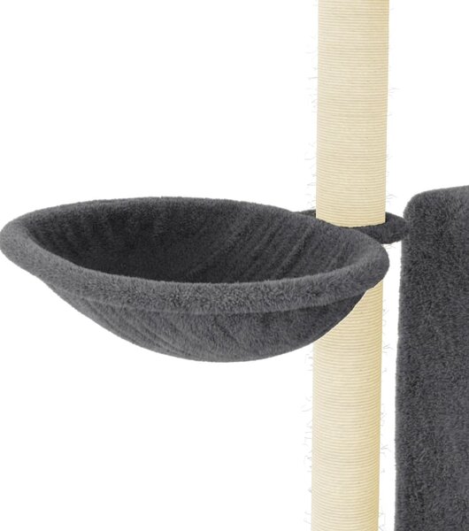 Škrabadlo pro kočky se sisalovými sloupky tmavě šedé 96,5 cm 172078