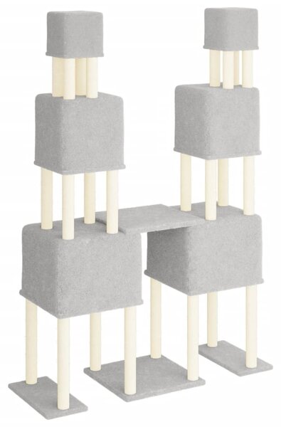 Škrabadlo pro kočky se sisalovými sloupky světle šedé 199 cm 172080