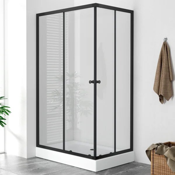 POINT BLACK LOR 100x80 Clear Obdélníkový sprchový kout s akrylátovou vaničkou