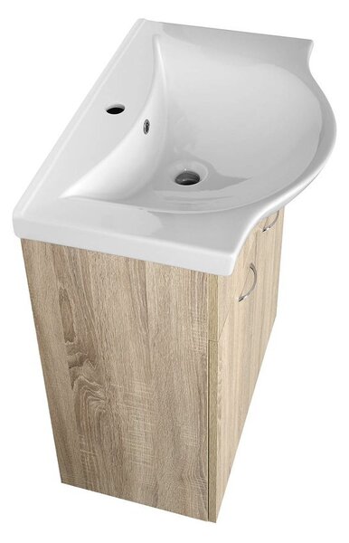 Aqualine Aqualine, KERAMIA FRESH umyvadlová skříňka 60,60x74x33,7cm, dub platin, 50065