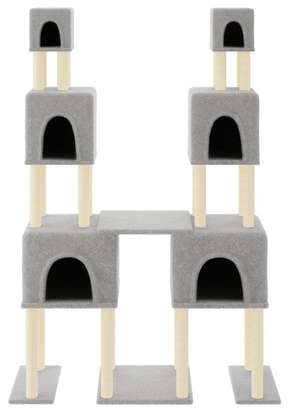 Škrabadlo pro kočky se sisalovými sloupky světle šedé 199 cm 172080