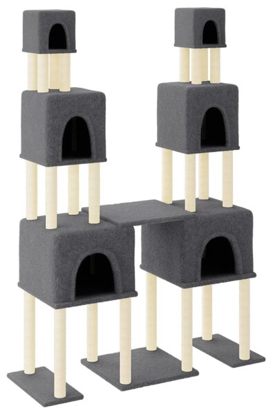 Škrabadlo pro kočky se sisalovými sloupky tmavě šedé 199 cm 172081