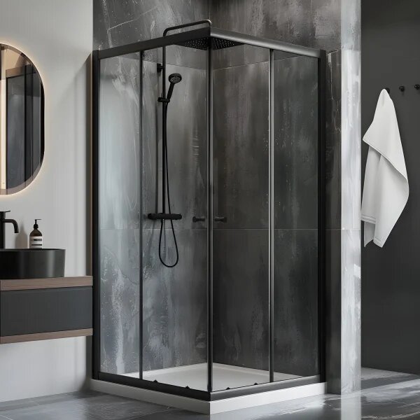 POINT BLACK 90x80 Clear Obdélníková sprchová zástěna