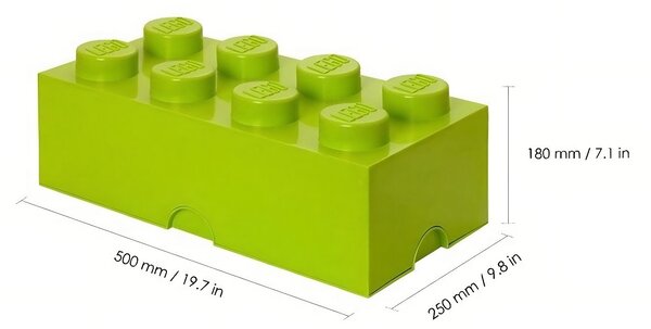 Světle zelený úložný box LEGO® Smart 25 x 50 cm