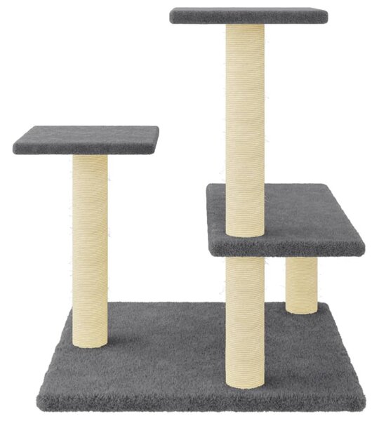 Škrabadlo pro kočky se sisalovými sloupky tmavě šedé 61 cm 172087