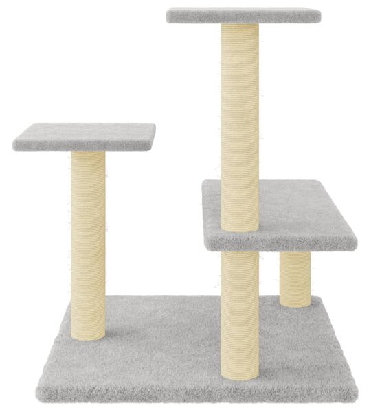 Škrabadlo pro kočky se sisalovými sloupky světle šedé 61 cm 172086