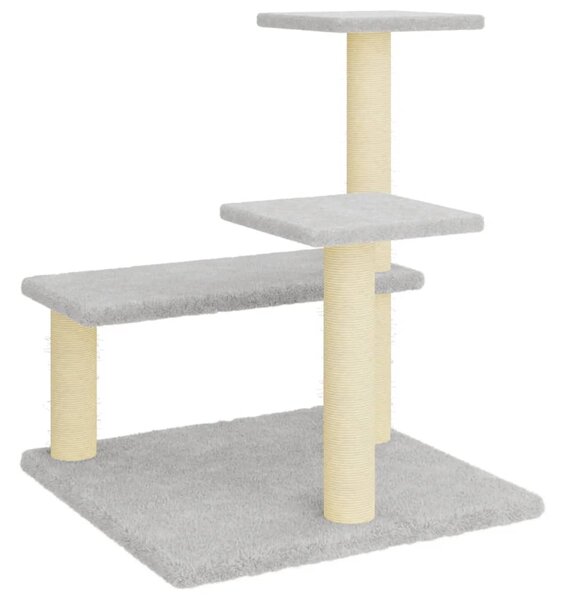 Škrabadlo pro kočky se sisalovými sloupky světle šedé 61 cm 172086