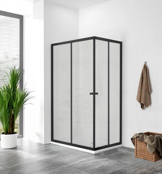 POINT BLACK ROCKY 90x80 Grape Obdélníkový sprchový kout s mramorovou vaničkou