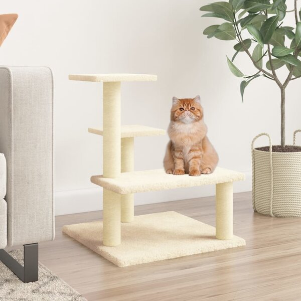 Škrabadlo pro kočky se sisalovými sloupky krémové 61 cm 172085