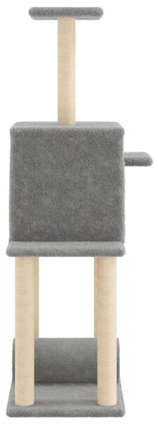 Škrabadlo pro kočky se sisalovými sloupky světle šedé 122 cm 172089