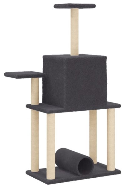 Škrabadlo pro kočky se sisalovými sloupky tmavě šedé 122 cm 172090