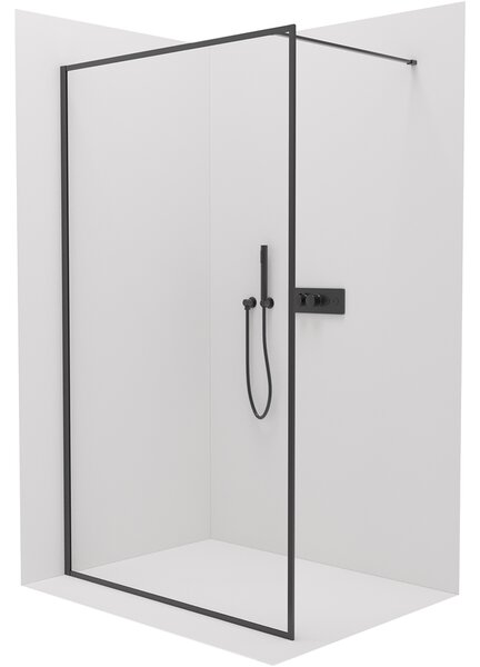 Cerano Moreli, sprchová zástěna 60x200 cm, 8mm čiré sklo, černý profil, CER-CER-417596