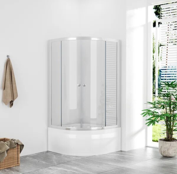 POINT SAP 100x80 Clear Asymetrický sprchový kout s vysokou vaničkou, pravé provedení