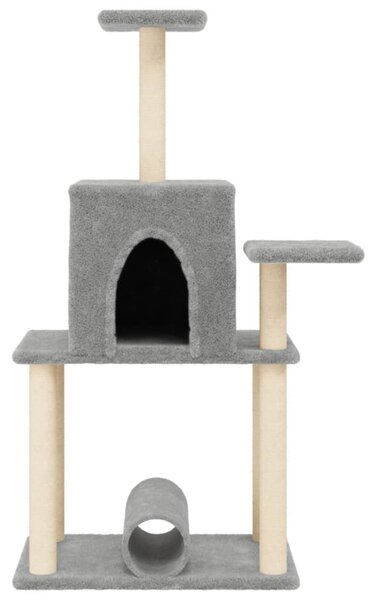 Škrabadlo pro kočky se sisalovými sloupky světle šedé 122 cm 172089