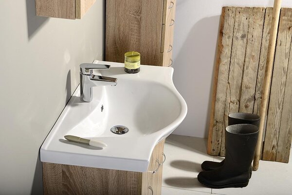 Aqualine Aqualine, KERAMIA FRESH umyvadlová skříňka 74,5x74x34,7cm, dub platin, 50083