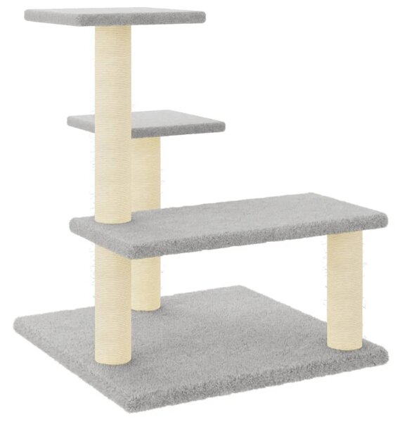 Škrabadlo pro kočky se sisalovými sloupky světle šedé 61 cm 172086