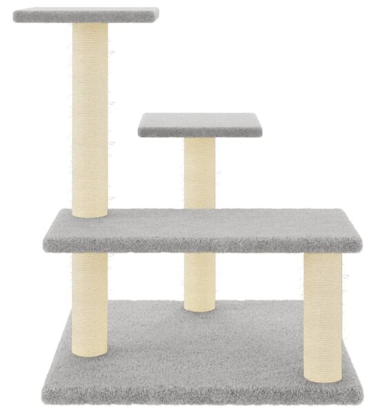 Škrabadlo pro kočky se sisalovými sloupky světle šedé 61 cm 172086