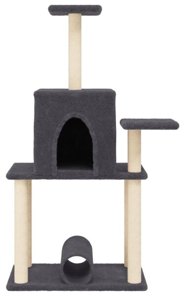 Škrabadlo pro kočky se sisalovými sloupky tmavě šedé 122 cm 172090