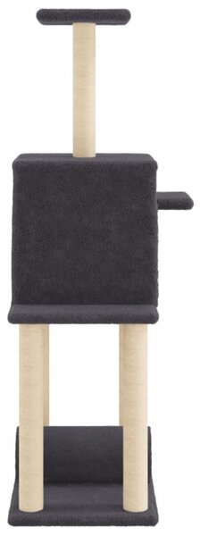 Škrabadlo pro kočky se sisalovými sloupky tmavě šedé 122 cm 172090