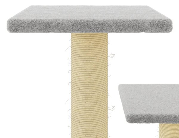 Škrabadlo pro kočky se sisalovými sloupky světle šedé 61 cm 172086