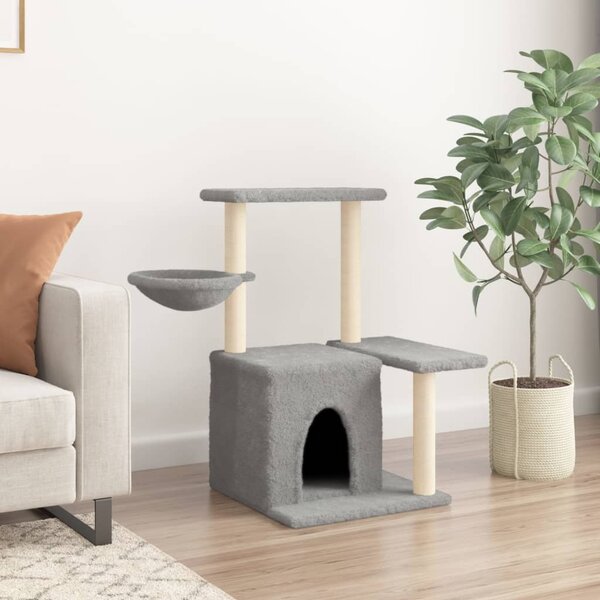 Škrabadlo pro kočky se sisalovými sloupky světle šedé 83 cm 172110