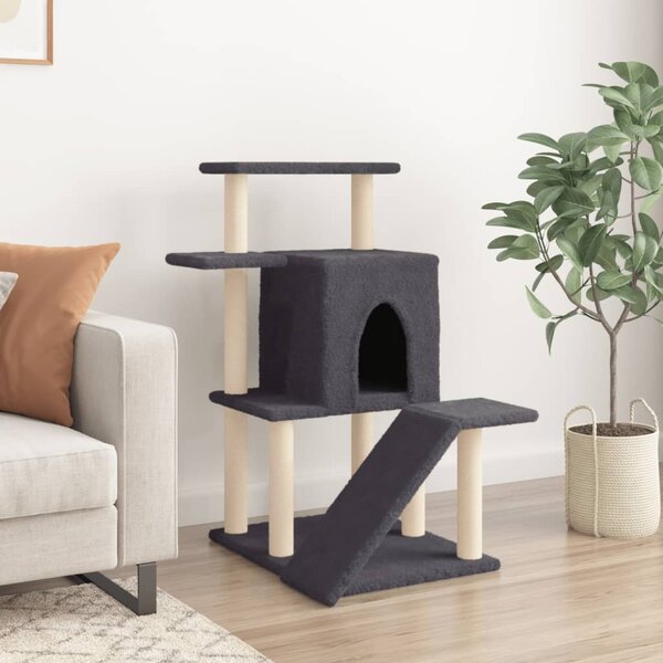 Škrabadlo pro kočky se sisalovými sloupky tmavě šedé 97 cm 172099