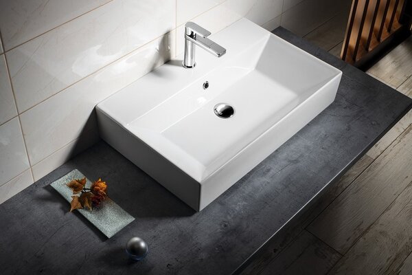Aqualine Aqualine, Keramické umyvadlo 70x42cm, na desku, 10SF50070