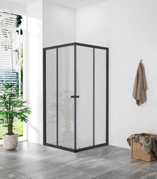 POINT Q BLACK 80x80 Grape Čtvercová sprchová zástěna