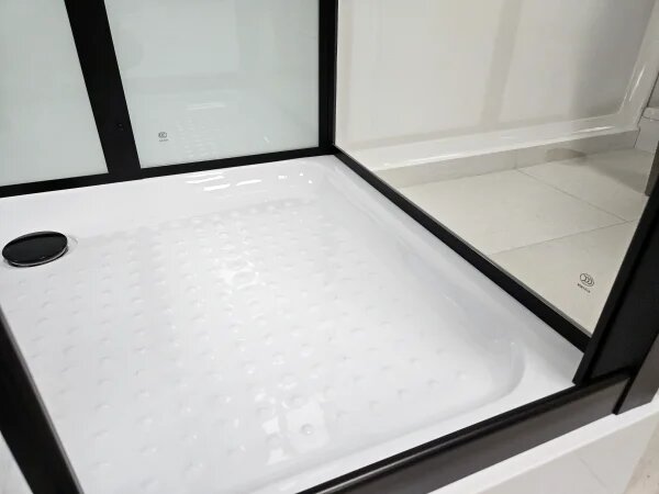 GLASS 100x80x225 Černý Masážní sprchový box obdélníkový
