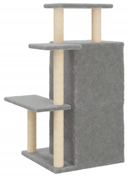 Škrabadlo pro kočky se sisalovými sloupky světle šedé 97 cm 172113