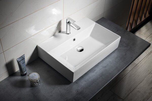 Aqualine Aqualine, Keramické umyvadlo 60x42cm, na desku, 10SF50060