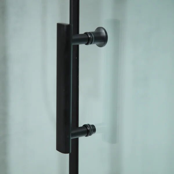 GLASS 90x90x225 Černý Masážní sprchový box čtvrtkruhový