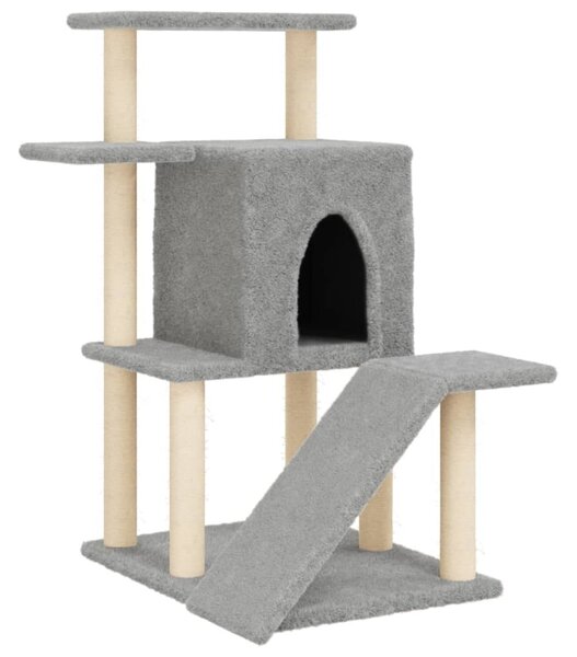 Škrabadlo pro kočky se sisalovými sloupky světle šedé 97 cm 172098
