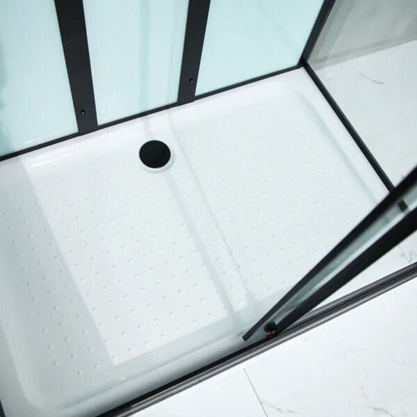 GLASS 100x80x225 Černý Masážní sprchový box obdélníkový