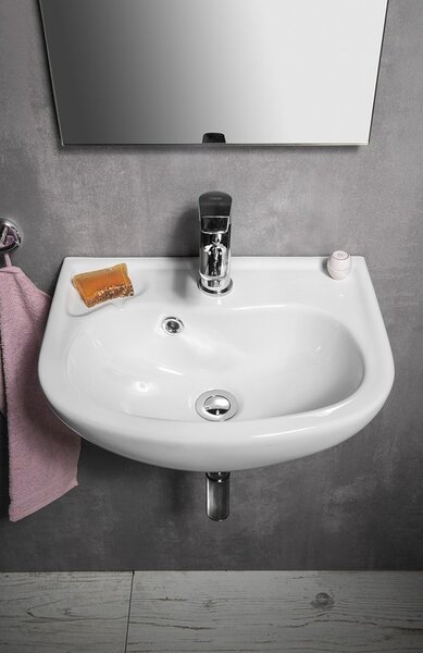 Isvea Small umyvadlo 45x35 cm polokulatý klasický bílá lesk 10TP71045
