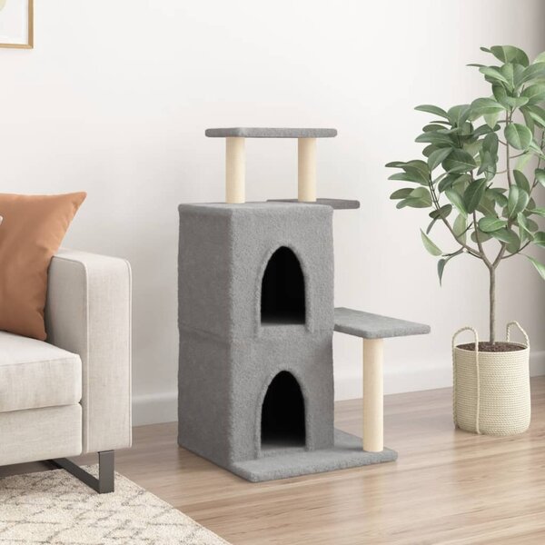 Škrabadlo pro kočky se sisalovými sloupky světle šedé 97 cm 172113